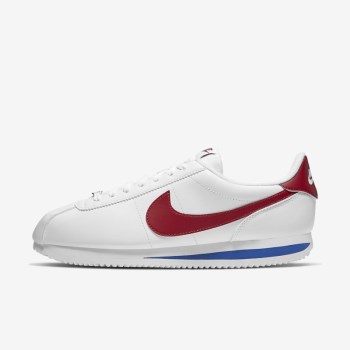 Nike Cortez Basic - Férfi Utcai Cipő - Fehér/Királykék/Piros